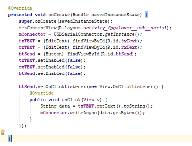 Coding USBSerial using Android Studio FPGA lover