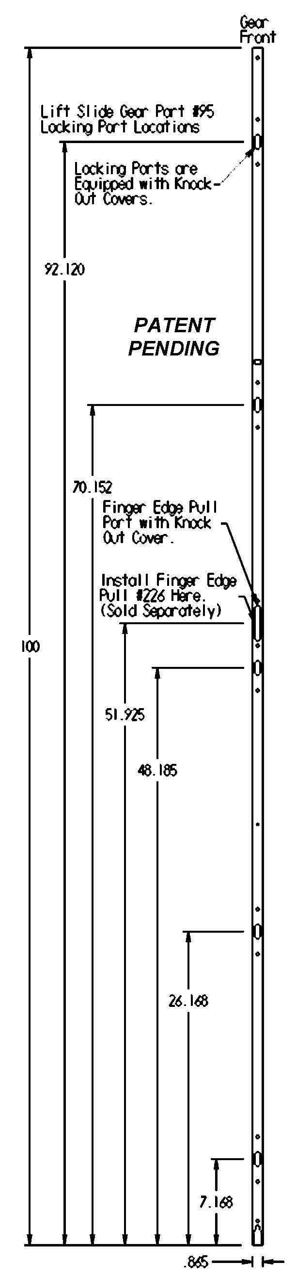 95CB Lift & Slide Counterbalance Gear Mechanism (Heavy Doors) FPL