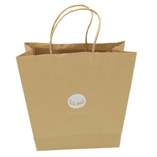 custom logo print brown kraft paper bag, recyclable paper bags brown