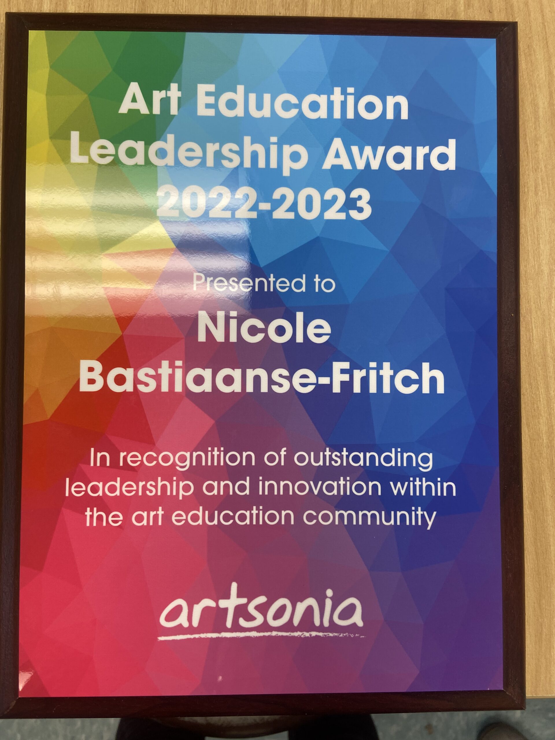 Art Leadership Award 20222023 Farmington Public Schools