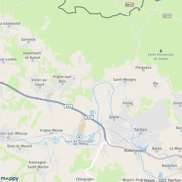 Plan Donchery carte de Donchery (08350) et infos pratiques