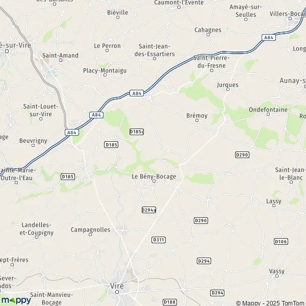 Plan SouleuvreenBocage carte de SouleuvreenBocage (14260) et