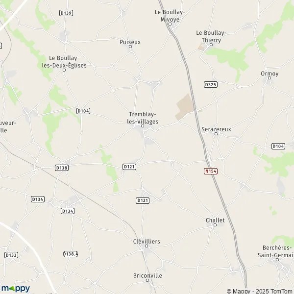 Plan TremblaylesVillages carte de TremblaylesVillages (28170) et