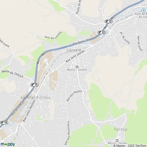 Plan Lorette carte de Lorette (42420) et infos pratiques