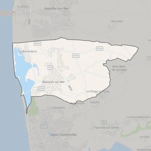 Plan BlainvillesurMer carte de BlainvillesurMer (50560) et infos