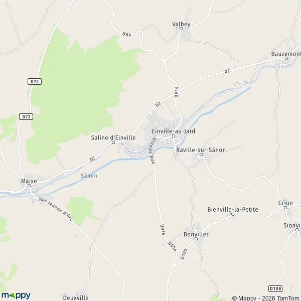 Plan EinvilleauJard carte de EinvilleauJard (54370) et infos