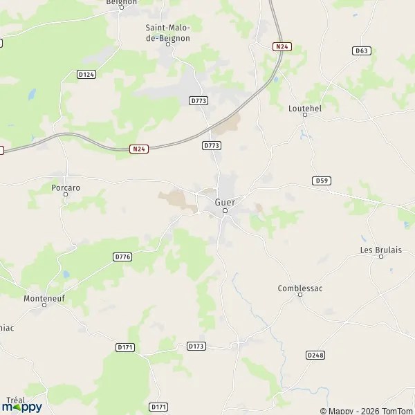 Pain Points Liés À "Guer Carte" Plan Guer carte de Guer (56380) et infos pratiques