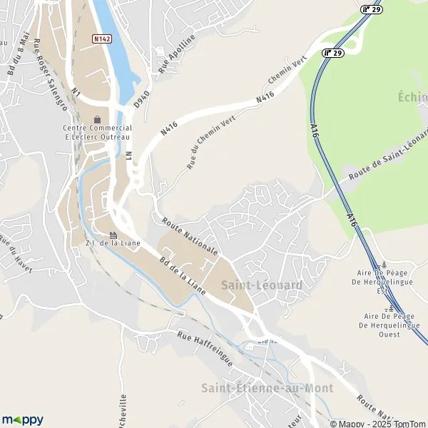 Plan SaintLéonard carte de SaintLéonard (62360) et infos pratiques