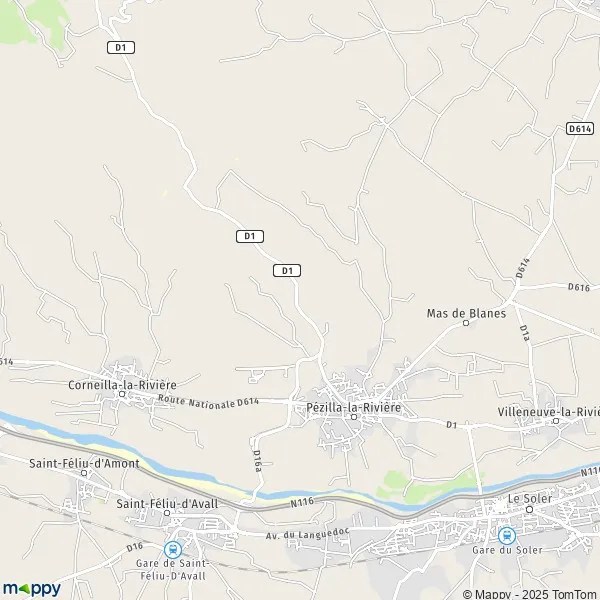 Plan PézillalaRivière carte de PézillalaRivière (66370) et infos