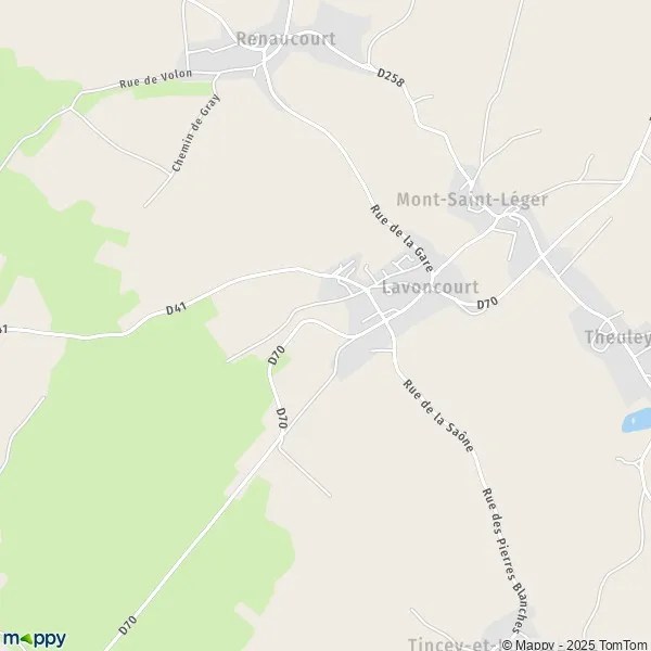 Plan Lavoncourt carte de Lavoncourt (70120) et infos pratiques