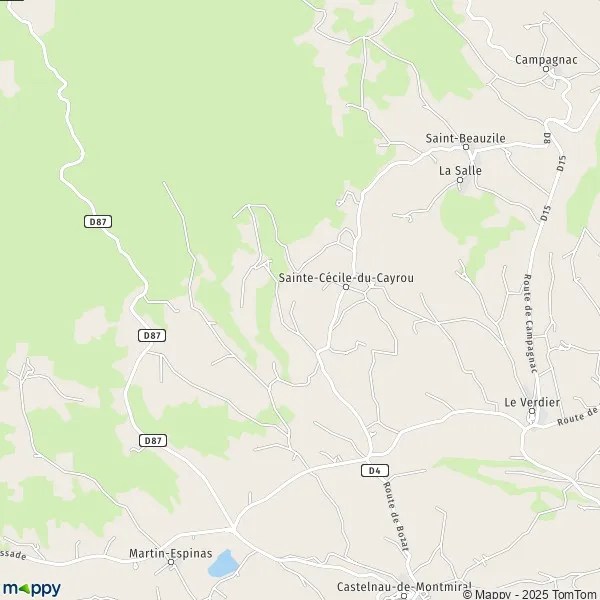 Plan SainteCécileduCayrou carte de SainteCécileduCayrou (81140