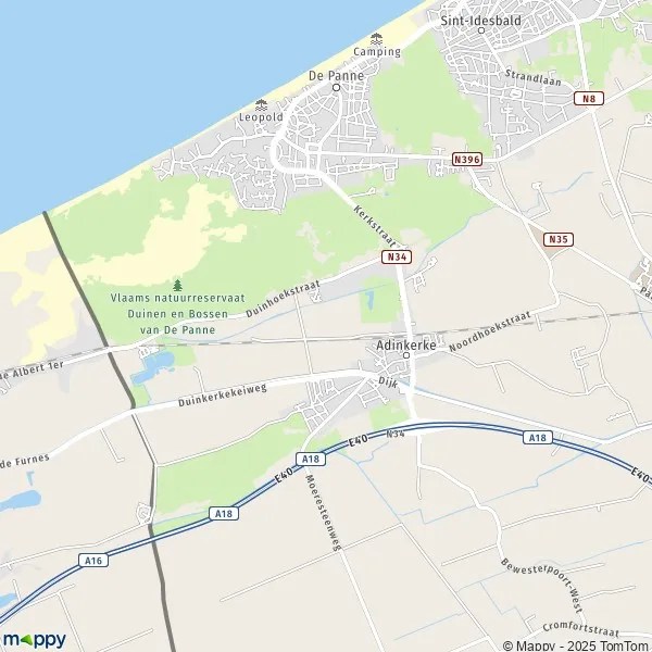 Pain Points De La Carte De La Panne Plan La Panne carte de La Panne (8660) et infos pratiques