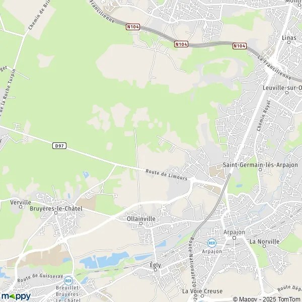 Plan Ollainville carte de Ollainville (91340) et infos pratiques