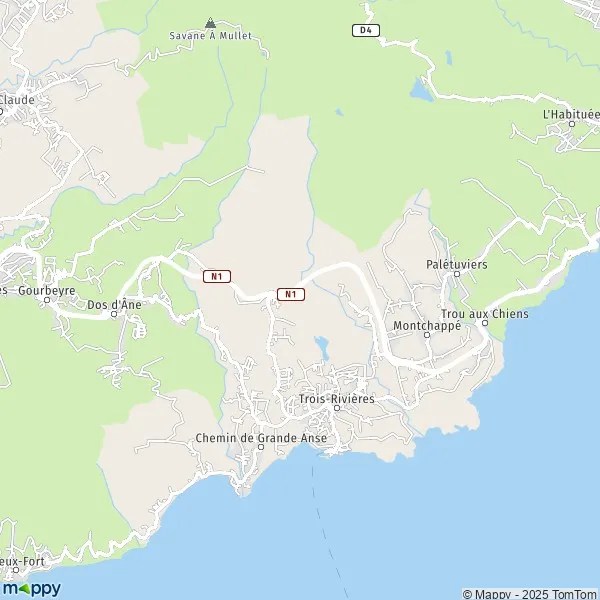 Plan TroisRivières carte de TroisRivières (97114) et infos pratiques