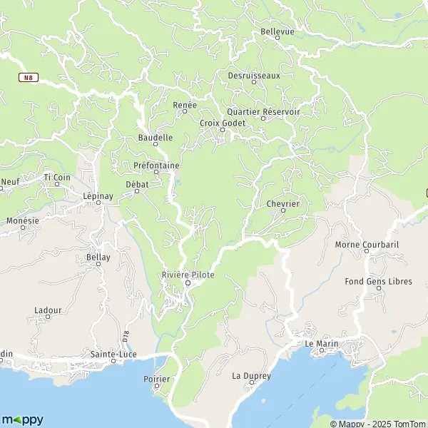 Plan RivièrePilote carte de RivièrePilote (97211) et infos pratiques