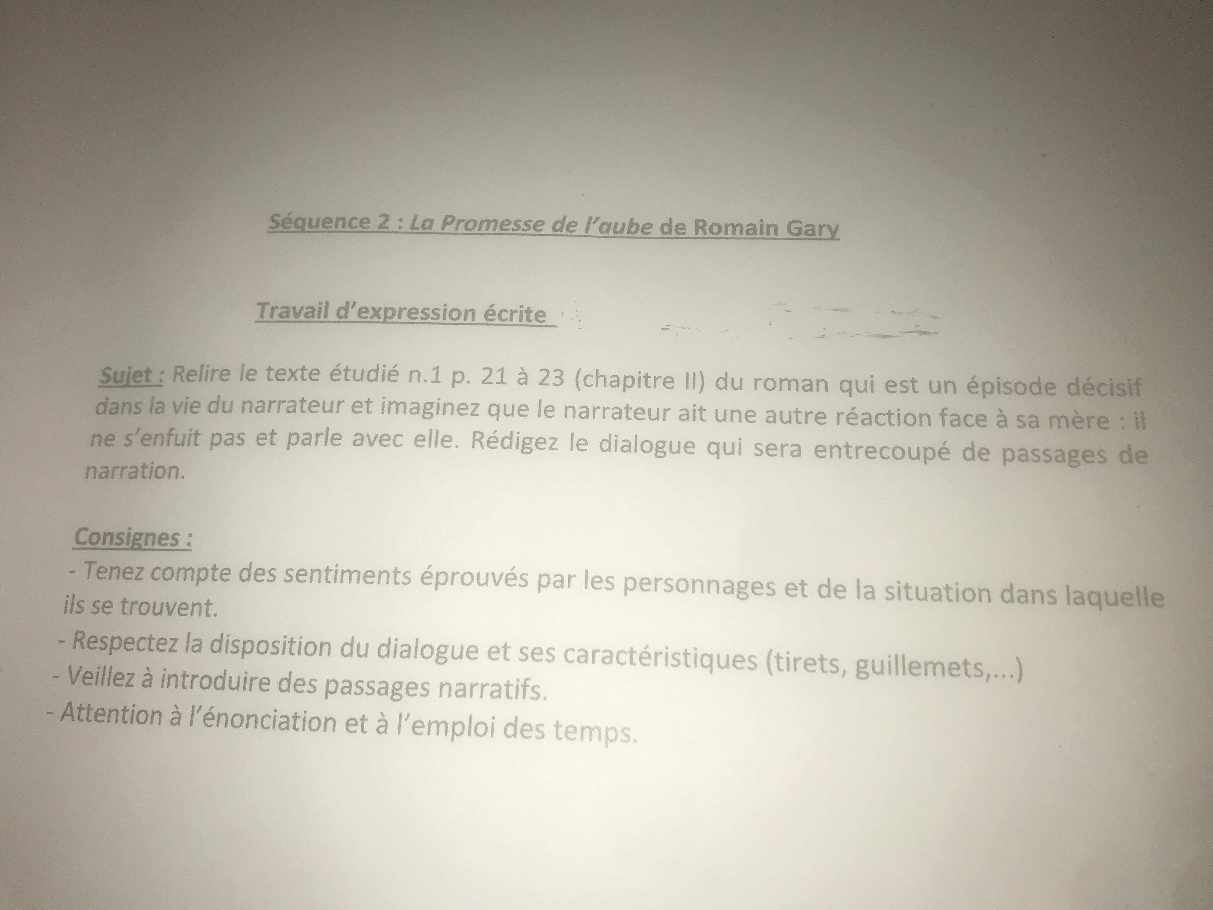 Salut tout le monde j’ai une rédaction en français (je suis en 3eme