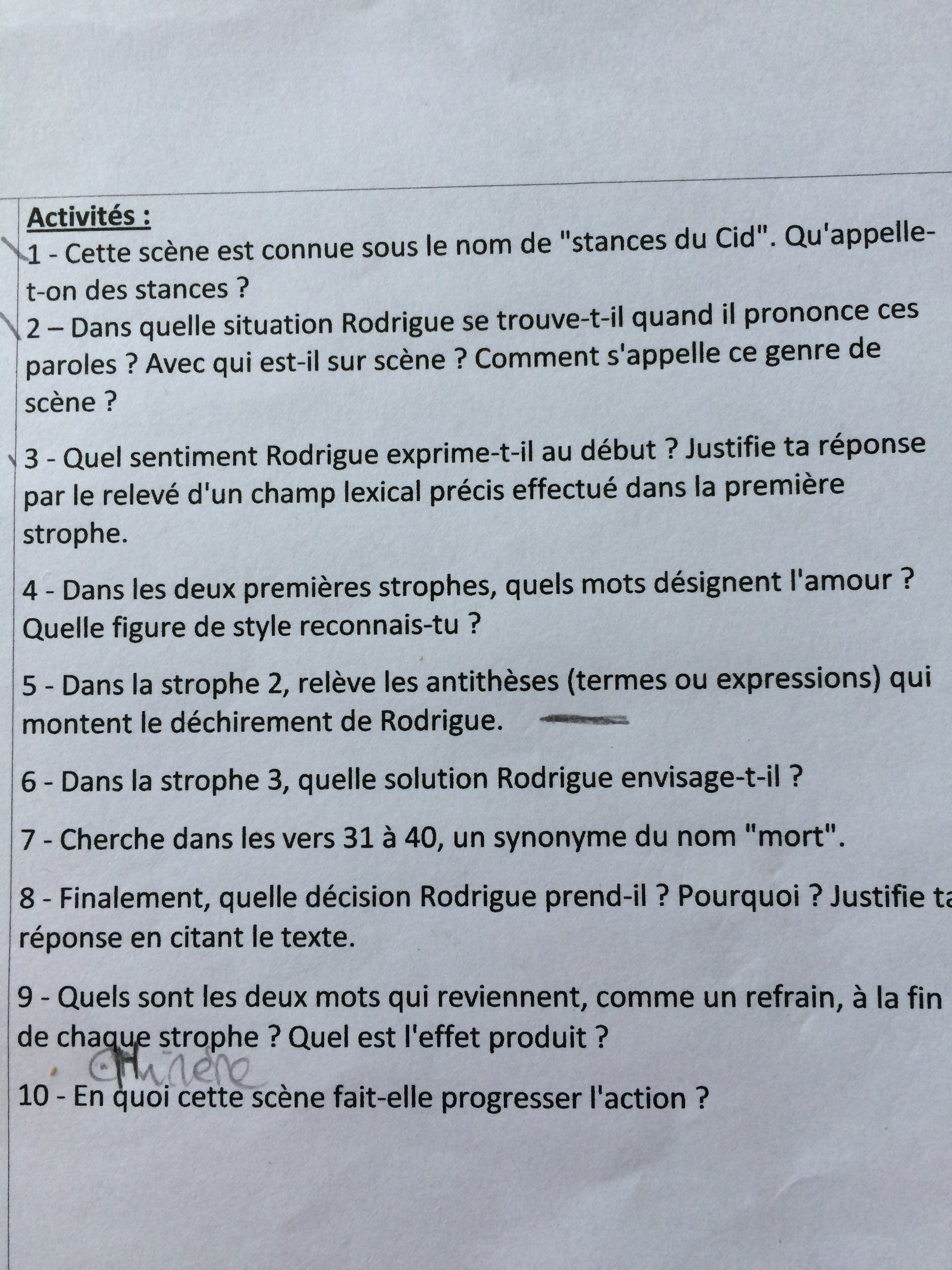 Bonsoir pouvezvous m'aider svp merci d'avance Cest le cid