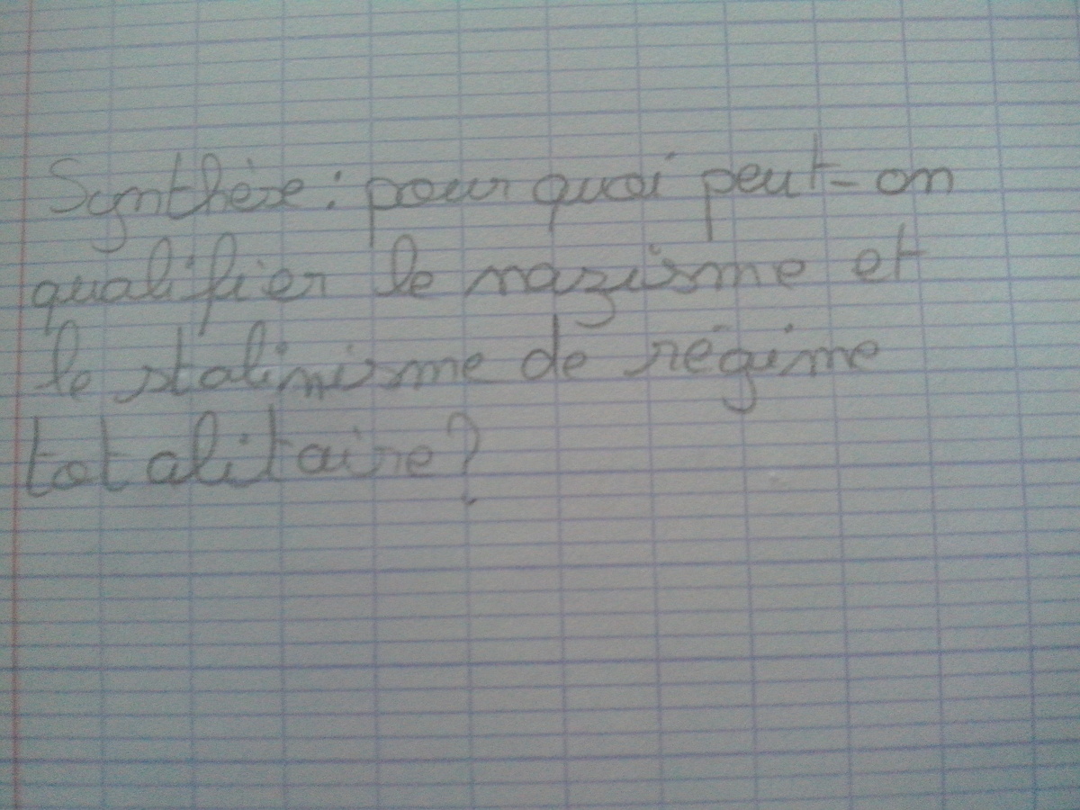 synthèse sur le nazisme et le stalinisme Nosdevoirs.fr