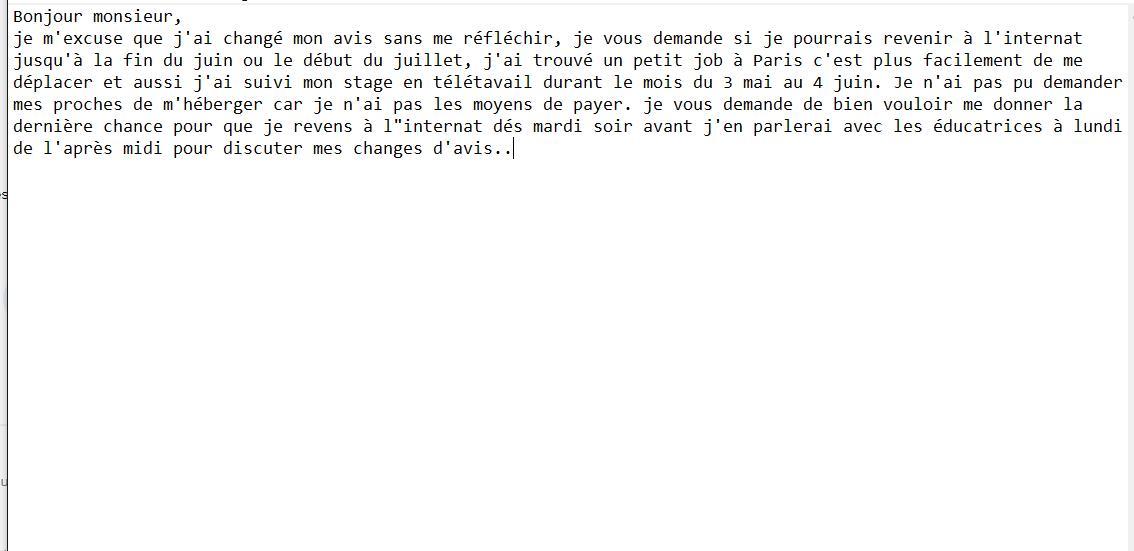 Bonjour je vous demande de bien vouloir corriger ma rédaction pour