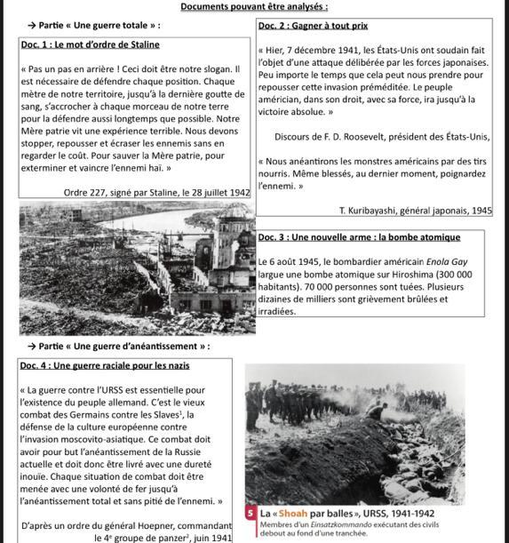 Je pourrais avoir un texte argumenté sur la La Seconde Guerre mondiale