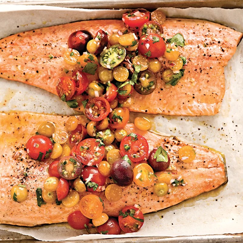 filet de truite au four tomate