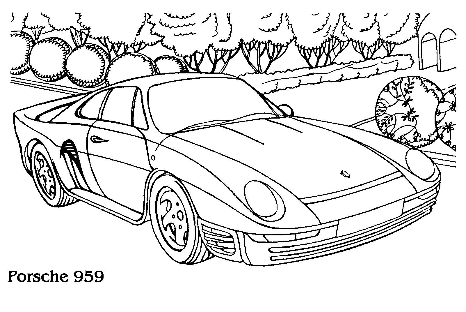 Coloriage Porsche 959