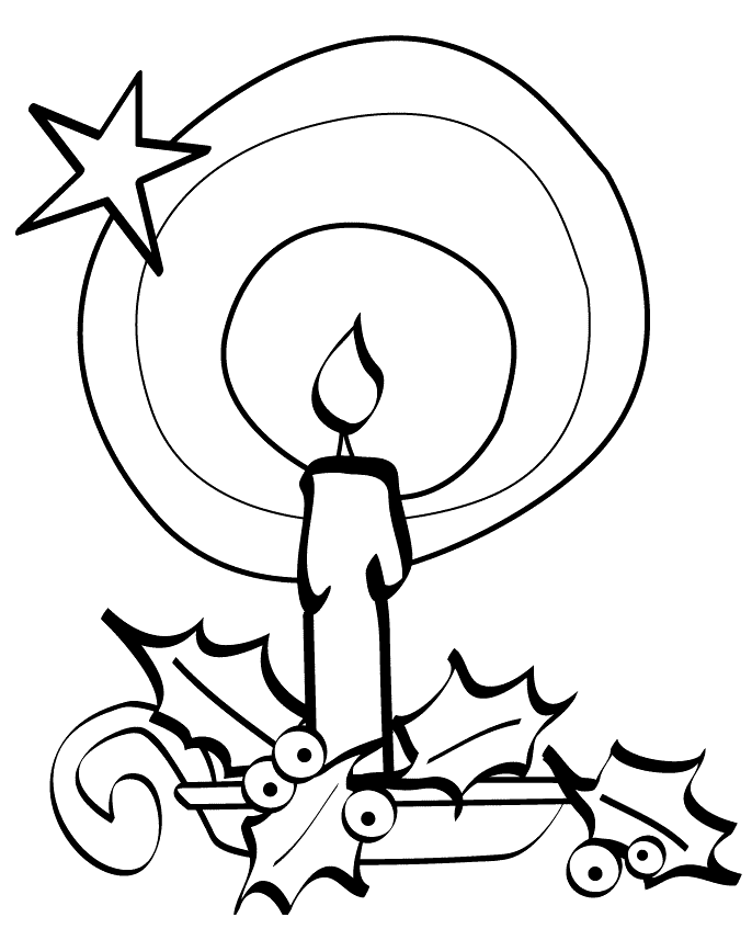 Coloriage Bougie de Noël