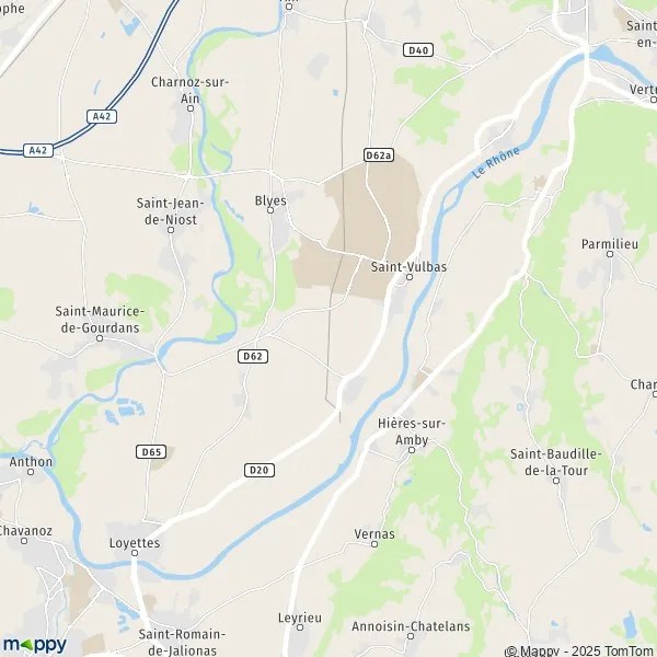 Plan SaintVulbas carte de SaintVulbas (01150) et infos pratiques