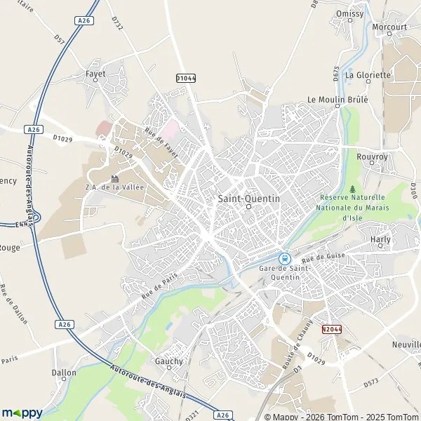 Plan SaintQuentin carte de SaintQuentin (02100) et infos pratiques