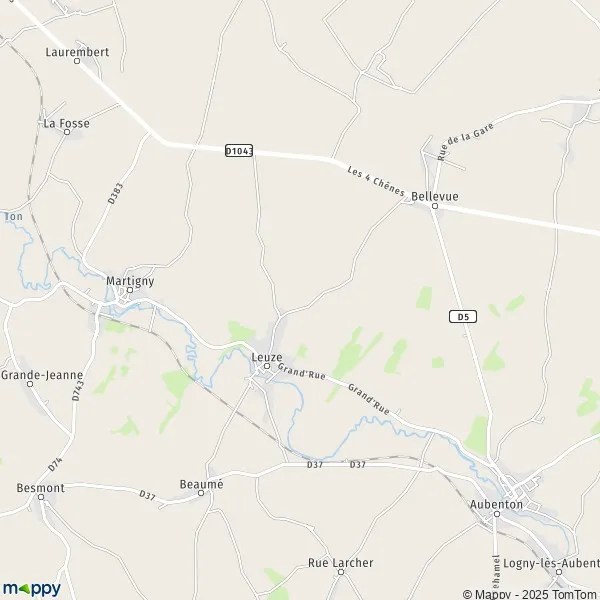 Plan Leuze carte de Leuze (02500) et infos pratiques