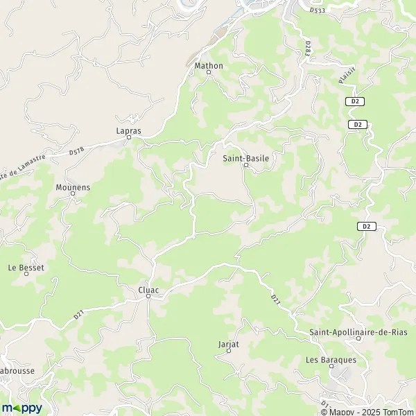 Plan SaintBasile carte de SaintBasile (07270) et infos pratiques