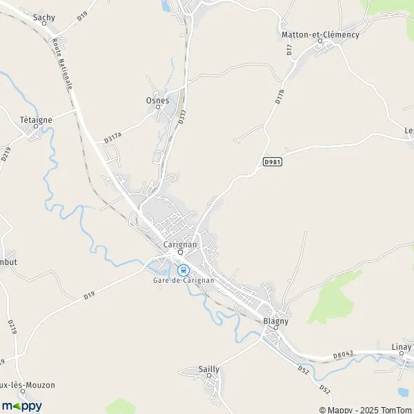 Plan Carignan carte de Carignan (08110) et infos pratiques