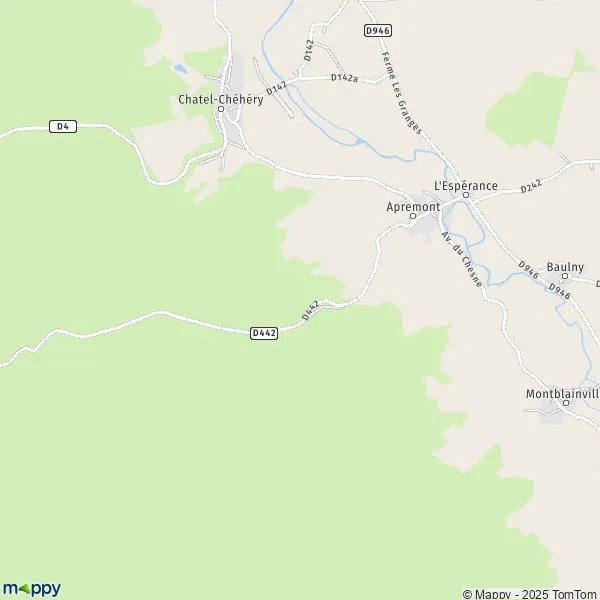 Plan Apremont carte de Apremont (08250) et infos pratiques