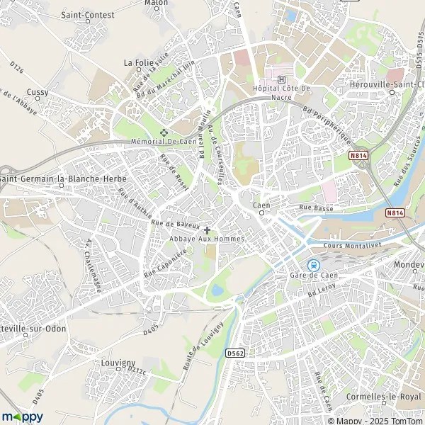 Plan Caen carte de Caen (14000) et infos pratiques