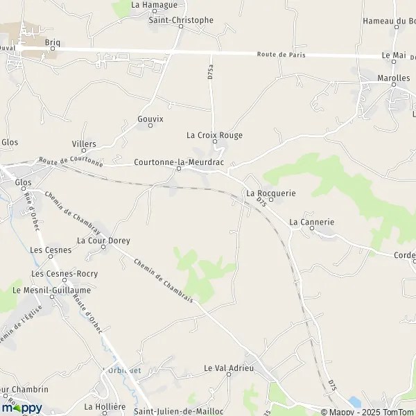 Plan Les Bois de Lisieux carte de Les Bois de Lisieux (14100) et