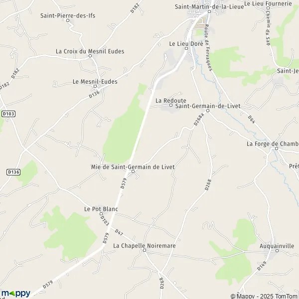 Plan SaintGermaindeLivet carte de SaintGermaindeLivet (14100