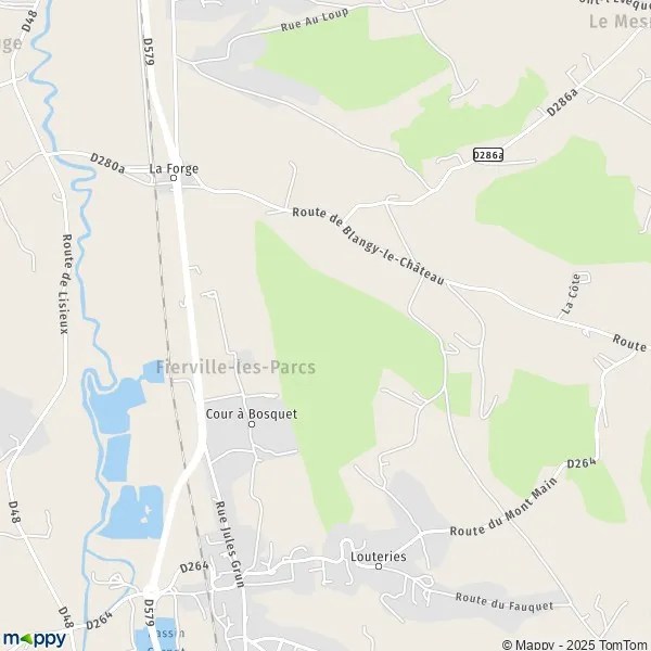 Plan FiervillelesParcs carte de FiervillelesParcs (14130) et