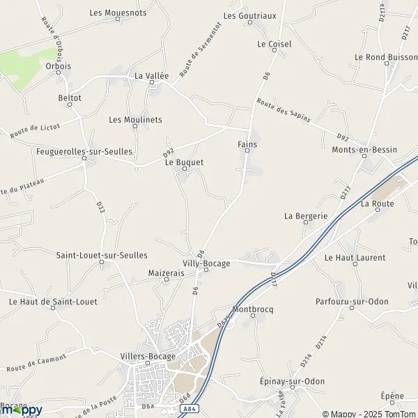 Plan VillyBocage carte de VillyBocage (14310) et infos pratiques