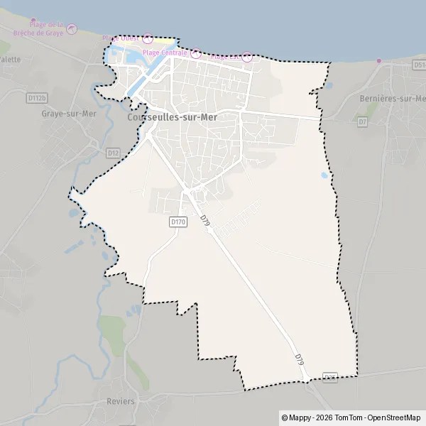 Les Points Douloureux De Courseulles Sur Mer Carte Plan courseullessurmer carte de courseullessurmer (14470) et