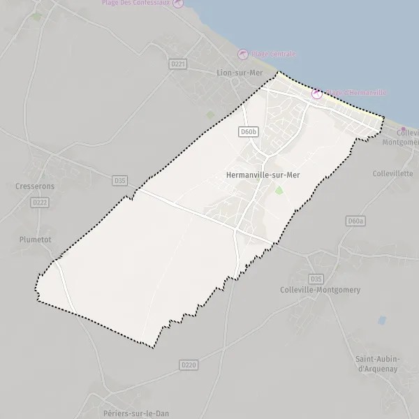 Plan hermanvillesurmer carte de hermanvillesurmer (14880) et