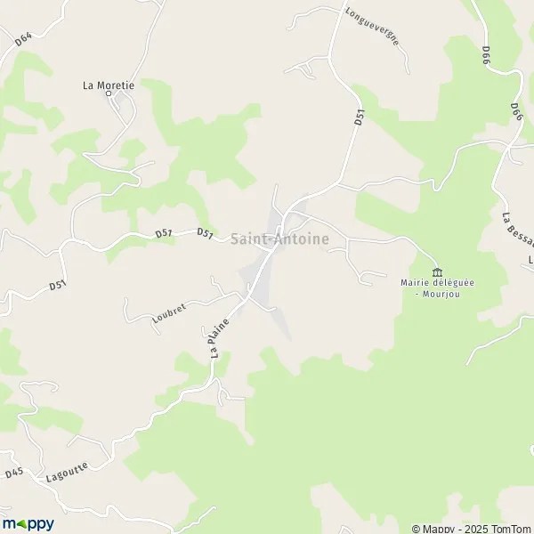 Plan saintantoine carte de saintantoine (15220) et infos pratiques