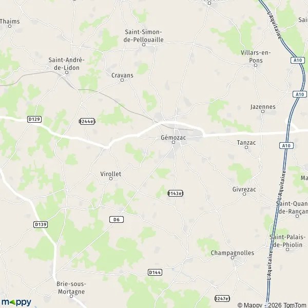 Plan Gémozac carte de Gémozac (17260) et infos pratiques