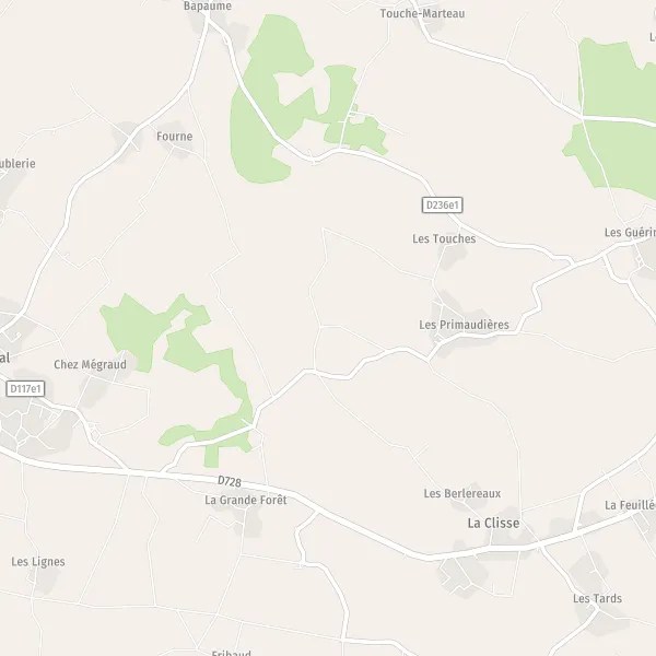 Plan les Rocheleux carte de les Rocheleux (17810) et