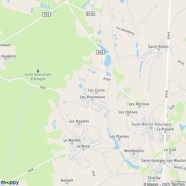 Plan SaintMartind'Auxigny carte de SaintMartind'Auxigny (18110