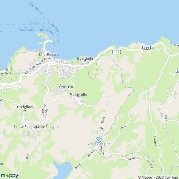 Plan monticello carte de monticello (20220) et infos pratiques