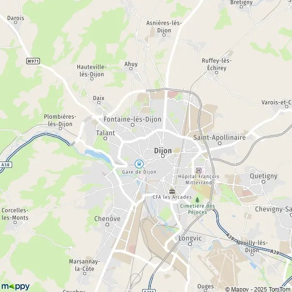 Plan Dijon carte de Dijon (21000) et infos pratiques