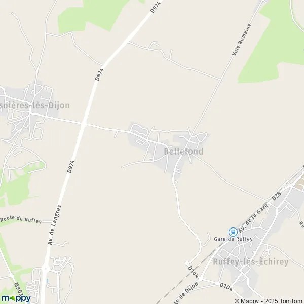 Plan Bellefond carte de Bellefond (21490) et infos pratiques