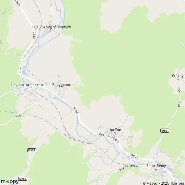 Plan Rougemont carte de Rougemont (21500) et infos pratiques