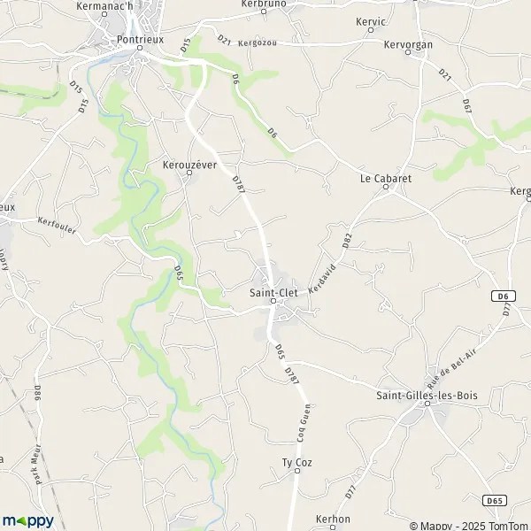 Plan SaintClet carte de SaintClet (22260) et infos pratiques
