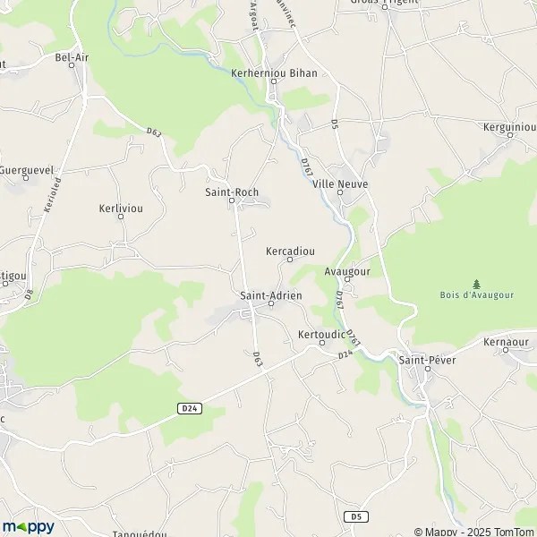 Plan SaintAdrien carte de SaintAdrien (22390) et infos pratiques